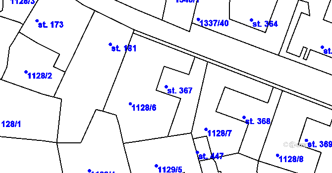 Parcela st. 367 v KÚ Doksy u Kladna, Katastrální mapa