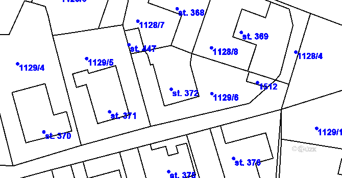 Parcela st. 372 v KÚ Doksy u Kladna, Katastrální mapa