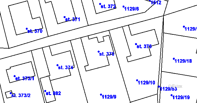Parcela st. 375 v KÚ Doksy u Kladna, Katastrální mapa