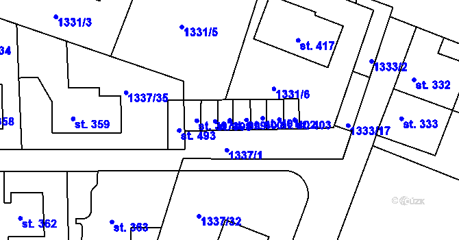 Parcela st. 399 v KÚ Doksy u Kladna, Katastrální mapa