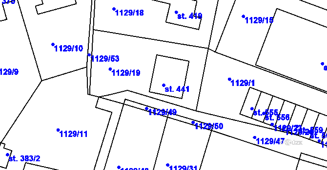 Parcela st. 441 v KÚ Doksy u Kladna, Katastrální mapa