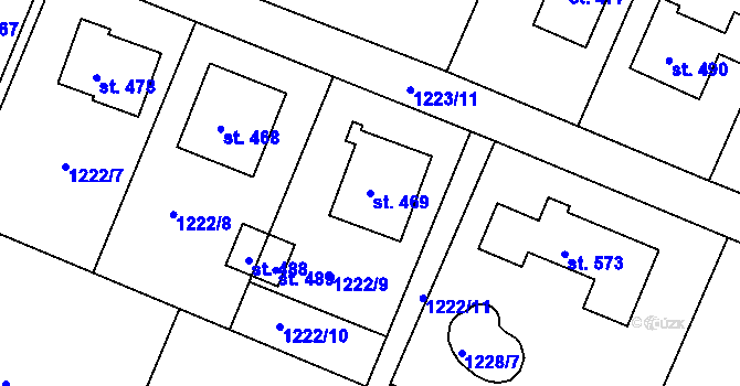 Parcela st. 469 v KÚ Doksy u Kladna, Katastrální mapa
