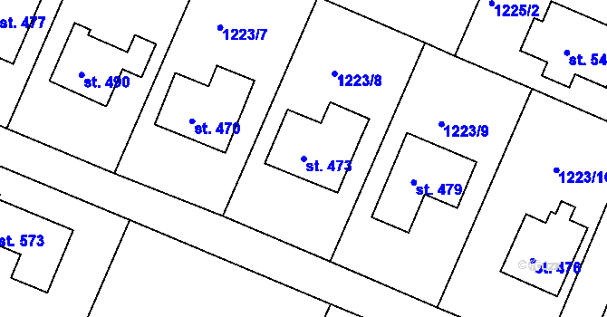 Parcela st. 473 v KÚ Doksy u Kladna, Katastrální mapa