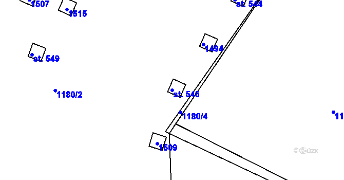 Parcela st. 546 v KÚ Doksy u Kladna, Katastrální mapa