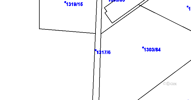 Parcela st. 1317/6 v KÚ Doksy u Kladna, Katastrální mapa