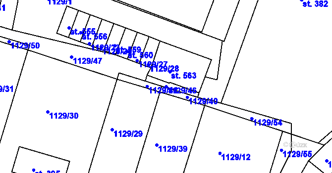 Parcela st. 1129/46 v KÚ Doksy u Kladna, Katastrální mapa
