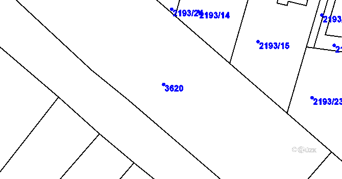 Parcela st. 2193/12 v KÚ Doksy u Máchova jezera, Katastrální mapa