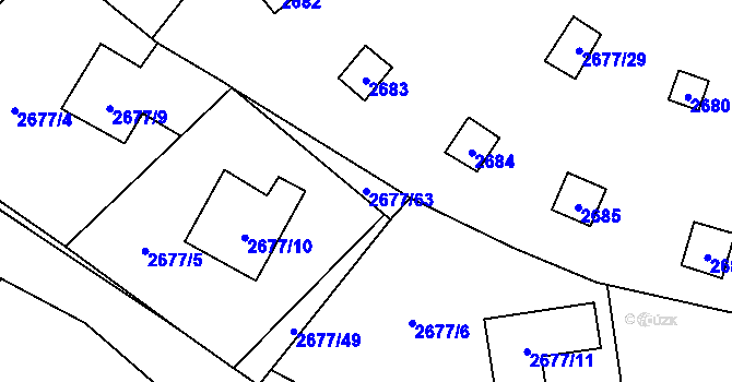 Parcela st. 2677/63 v KÚ Doksy u Máchova jezera, Katastrální mapa