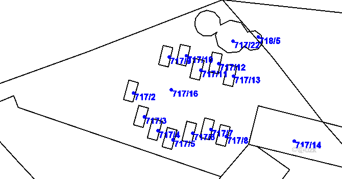 Parcela st. 717/16 v KÚ Doksy u Máchova jezera, Katastrální mapa