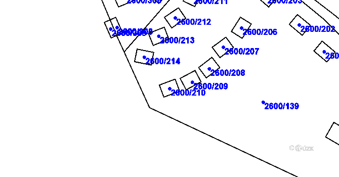 Parcela st. 2600/210 v KÚ Doksy u Máchova jezera, Katastrální mapa