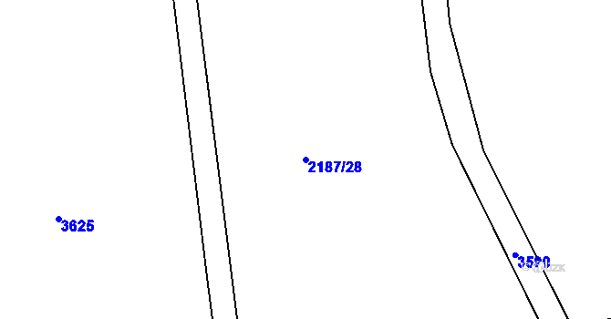 Parcela st. 2187/28 v KÚ Doksy u Máchova jezera, Katastrální mapa