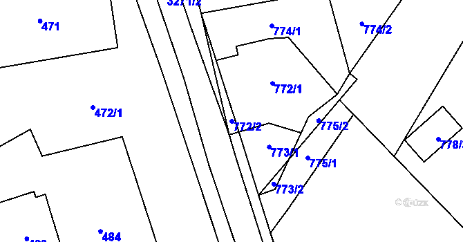 Parcela st. 772/2 v KÚ Doksy u Máchova jezera, Katastrální mapa