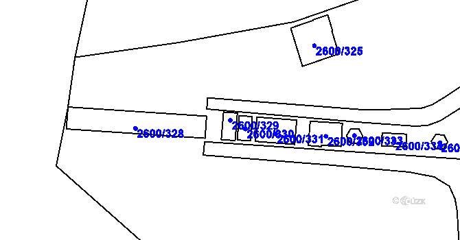 Parcela st. 2600/329 v KÚ Doksy u Máchova jezera, Katastrální mapa