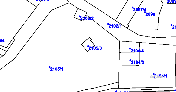 Parcela st. 2105/3 v KÚ Doksy u Máchova jezera, Katastrální mapa