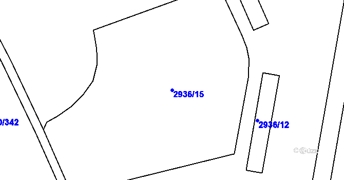 Parcela st. 2936/15 v KÚ Doksy u Máchova jezera, Katastrální mapa