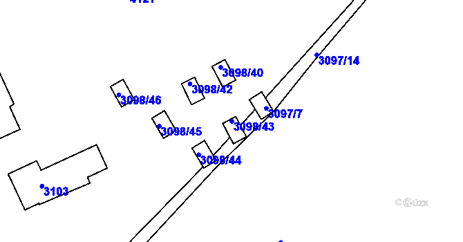 Parcela st. 3098/43 v KÚ Doksy u Máchova jezera, Katastrální mapa