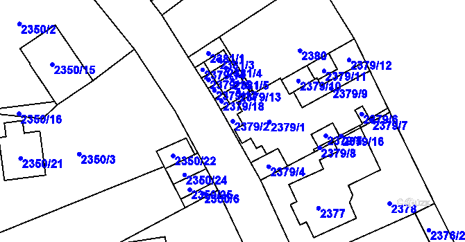 Parcela st. 2379/2 v KÚ Doksy u Máchova jezera, Katastrální mapa