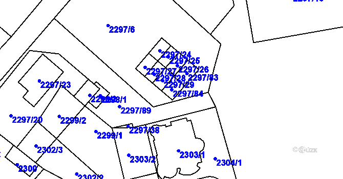 Parcela st. 2297/84 v KÚ Doksy u Máchova jezera, Katastrální mapa