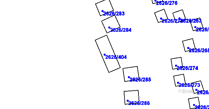 Parcela st. 2626/404 v KÚ Doksy u Máchova jezera, Katastrální mapa