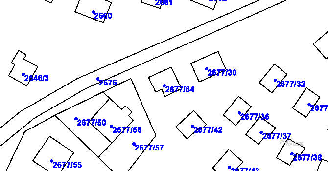Parcela st. 2677/64 v KÚ Doksy u Máchova jezera, Katastrální mapa