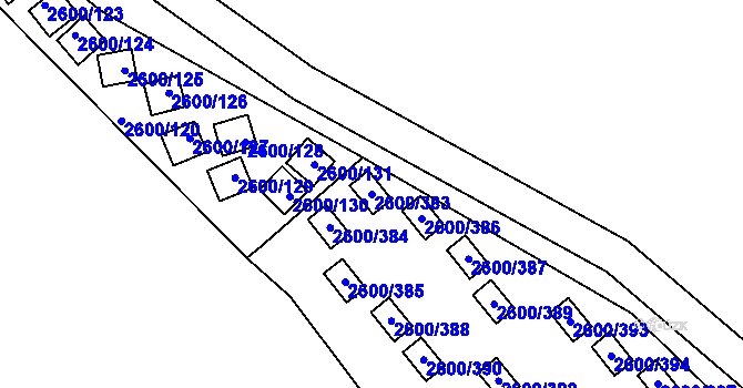 Parcela st. 2600/383 v KÚ Doksy u Máchova jezera, Katastrální mapa