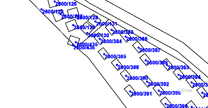 Parcela st. 2600/385 v KÚ Doksy u Máchova jezera, Katastrální mapa