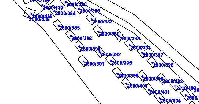 Parcela st. 2600/392 v KÚ Doksy u Máchova jezera, Katastrální mapa