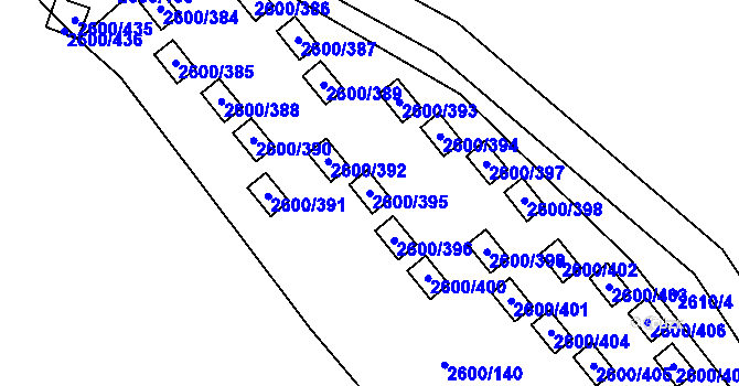 Parcela st. 2600/395 v KÚ Doksy u Máchova jezera, Katastrální mapa