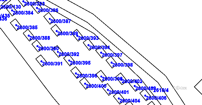 Parcela st. 2600/397 v KÚ Doksy u Máchova jezera, Katastrální mapa