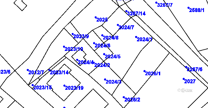 Parcela st. 2024/5 v KÚ Doksy u Máchova jezera, Katastrální mapa