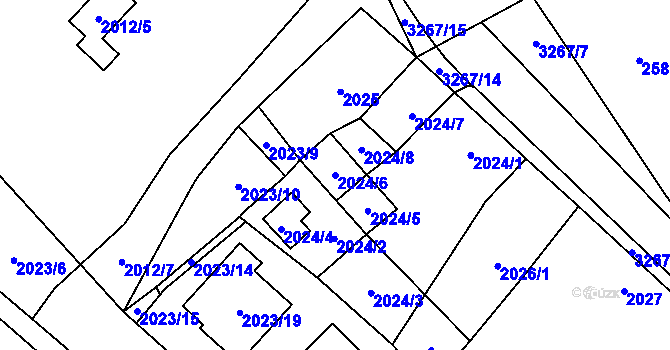 Parcela st. 2024/6 v KÚ Doksy u Máchova jezera, Katastrální mapa
