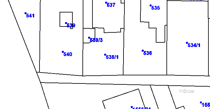 Parcela st. 538/1 v KÚ Doksy u Máchova jezera, Katastrální mapa