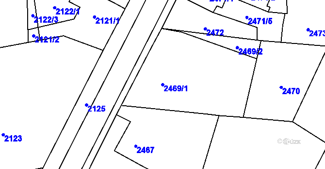 Parcela st. 2469/1 v KÚ Doksy u Máchova jezera, Katastrální mapa