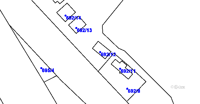Parcela st. 692/12 v KÚ Doksy u Máchova jezera, Katastrální mapa