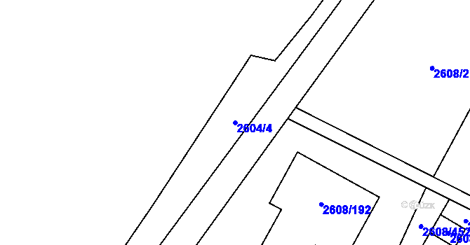 Parcela st. 2604/4 v KÚ Doksy u Máchova jezera, Katastrální mapa