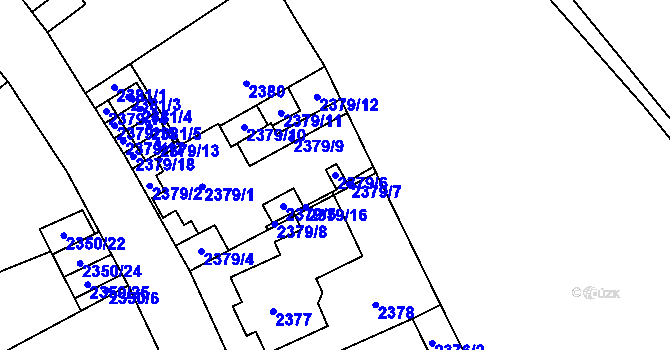 Parcela st. 2379/6 v KÚ Doksy u Máchova jezera, Katastrální mapa