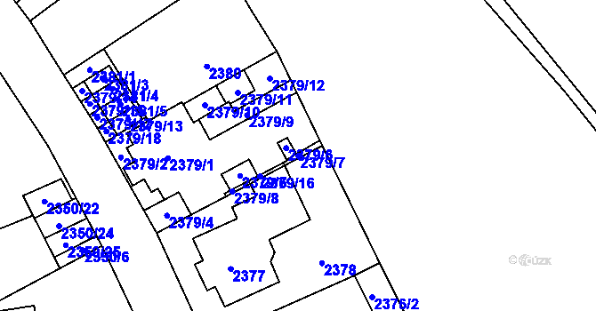 Parcela st. 2379/7 v KÚ Doksy u Máchova jezera, Katastrální mapa