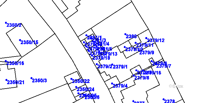Parcela st. 2379/13 v KÚ Doksy u Máchova jezera, Katastrální mapa