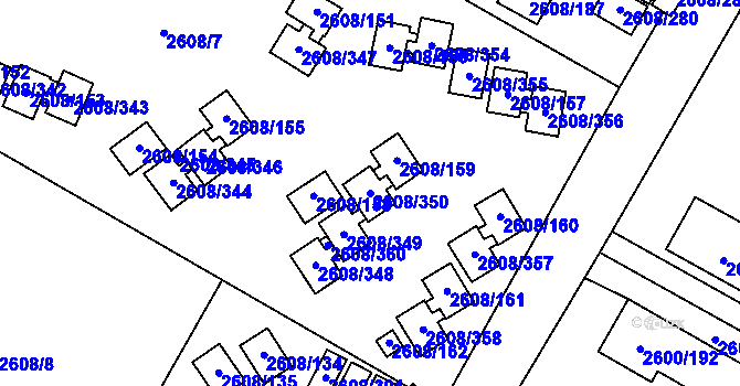 Parcela st. 2608/350 v KÚ Doksy u Máchova jezera, Katastrální mapa