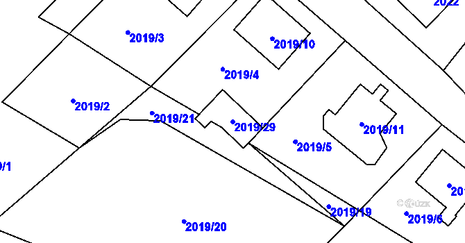 Parcela st. 2019/29 v KÚ Doksy u Máchova jezera, Katastrální mapa