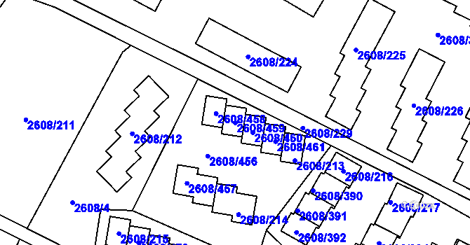 Parcela st. 2608/459 v KÚ Doksy u Máchova jezera, Katastrální mapa