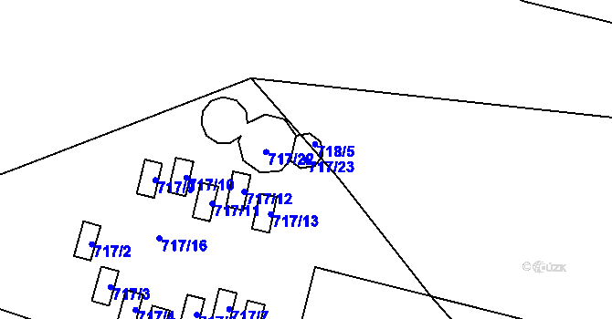 Parcela st. 717/23 v KÚ Doksy u Máchova jezera, Katastrální mapa
