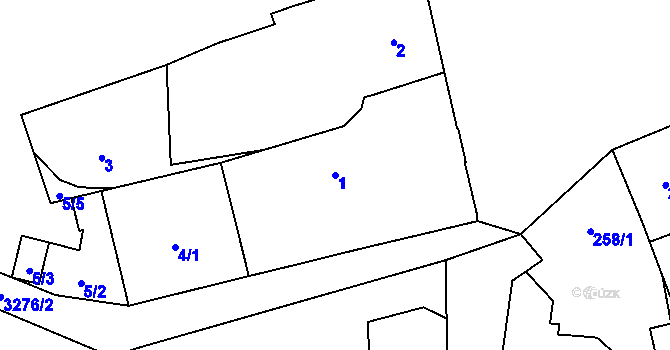 Parcela st. 1 v KÚ Doksy u Máchova jezera, Katastrální mapa