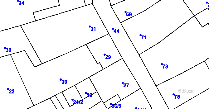 Parcela st. 29 v KÚ Doksy u Máchova jezera, Katastrální mapa