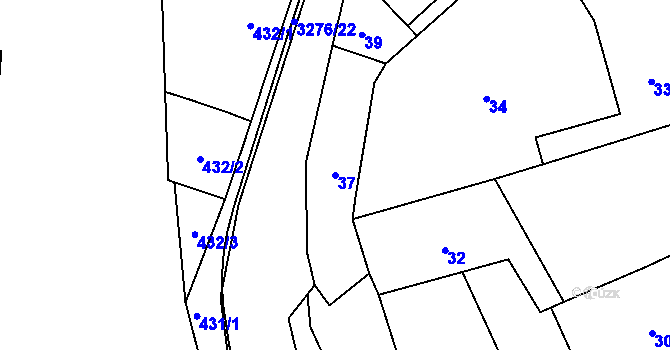 Parcela st. 37 v KÚ Doksy u Máchova jezera, Katastrální mapa