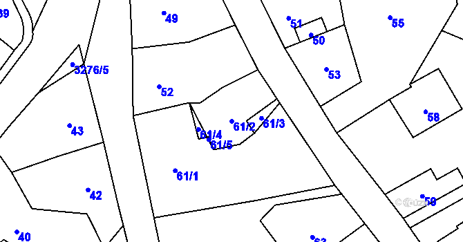 Parcela st. 61/2 v KÚ Doksy u Máchova jezera, Katastrální mapa