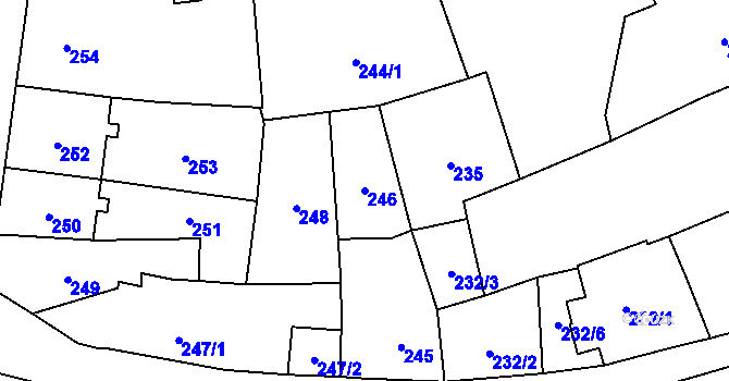 Parcela st. 246 v KÚ Doksy u Máchova jezera, Katastrální mapa