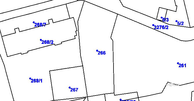 Parcela st. 266 v KÚ Doksy u Máchova jezera, Katastrální mapa