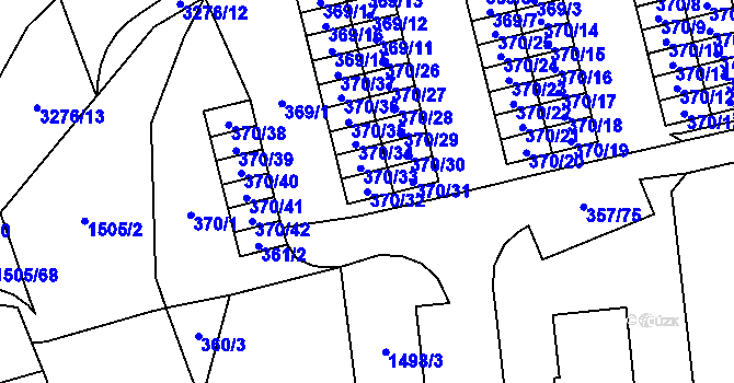 Parcela st. 370/32 v KÚ Doksy u Máchova jezera, Katastrální mapa