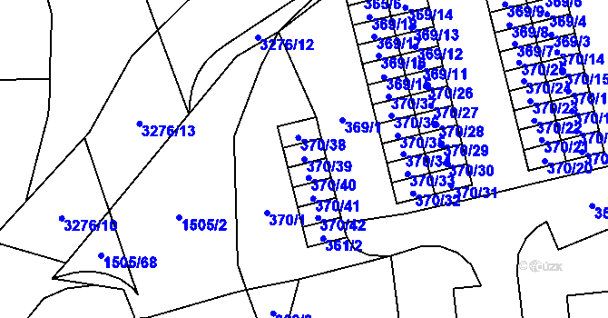 Parcela st. 370/39 v KÚ Doksy u Máchova jezera, Katastrální mapa